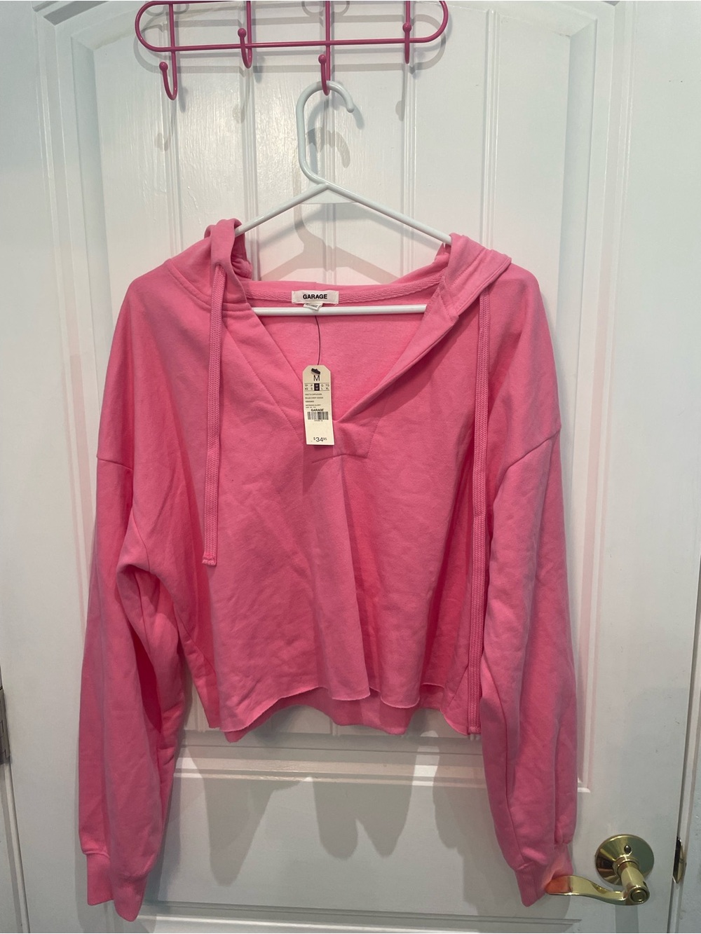 Garage Bubblegum Pink Cropped Hoodie
